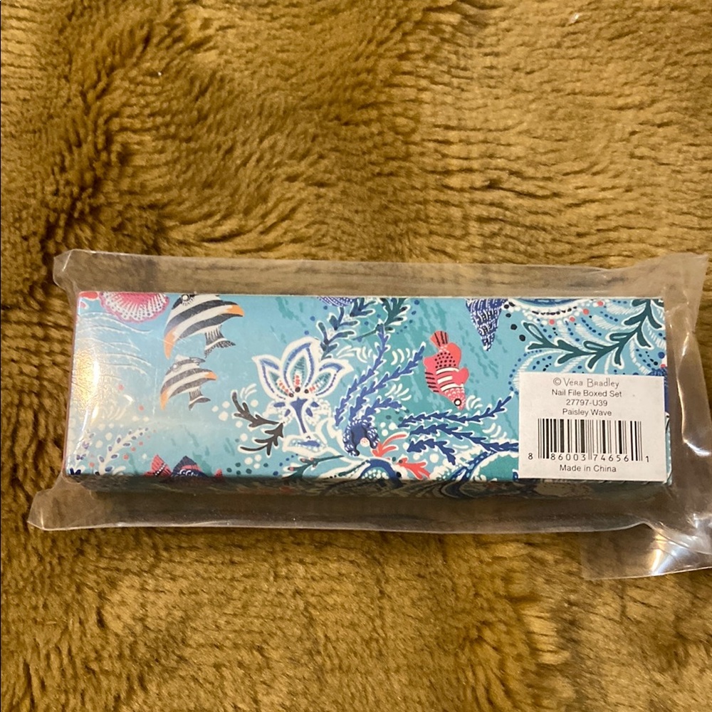 Vera Bradley nail file boxed set in paisley wave style new 🆕 in box